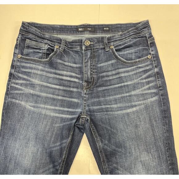 BKE Derek Jeans Mens Size 36X29 Blue Denim Relaxed Straight Stretch Whiskered - Picture 4 of 15